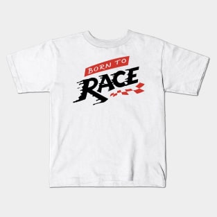 Born to Race Hand lettering Checkered Flag Kids T-Shirt